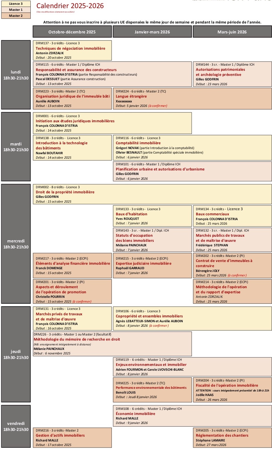 calendrier hybride 25-26