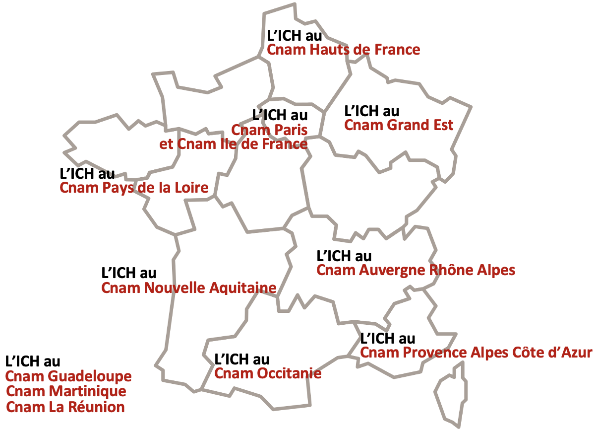 Carte régions Cnam licence