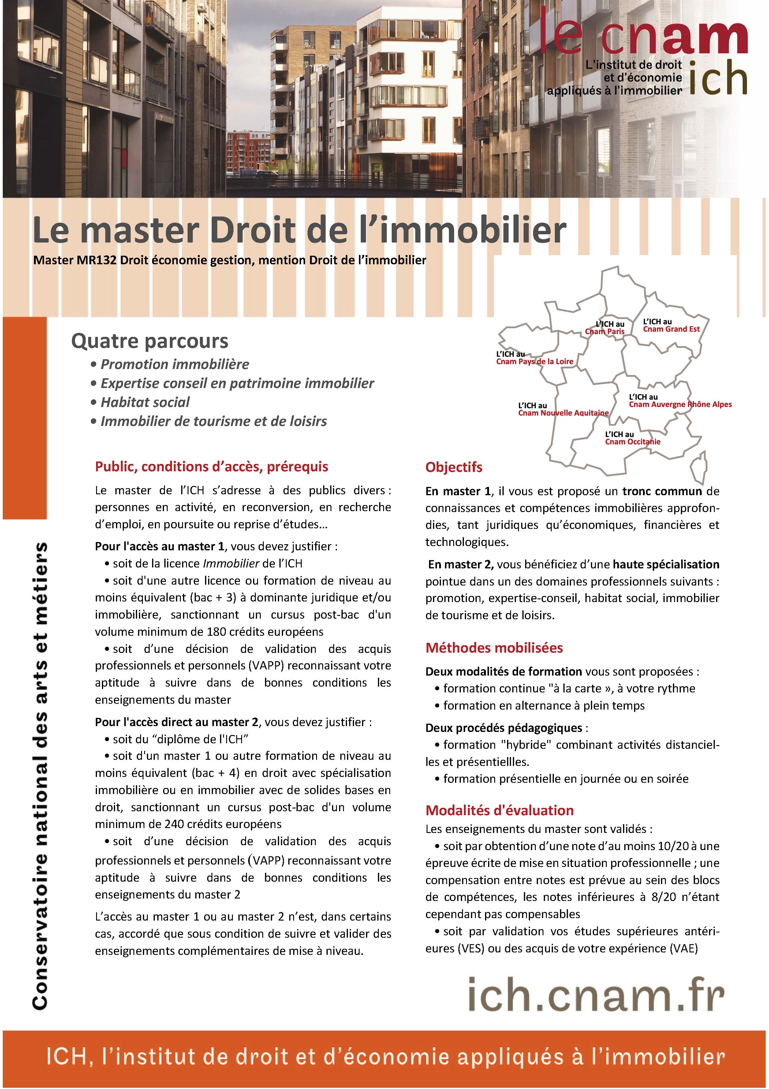 Plaquette Master en droit immobilier